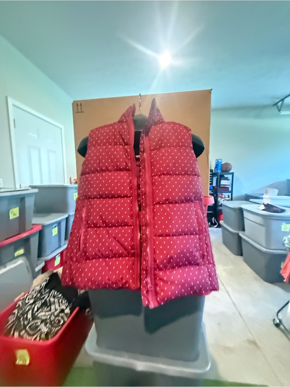 Red Polka Dot Puffer Vest p27